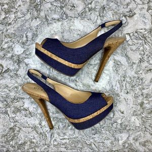 Guess Denim + Cork Saray Slingbacks